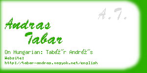 andras tabar business card